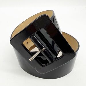WCM New York Black Patent Leather Wide Belt Size Medium